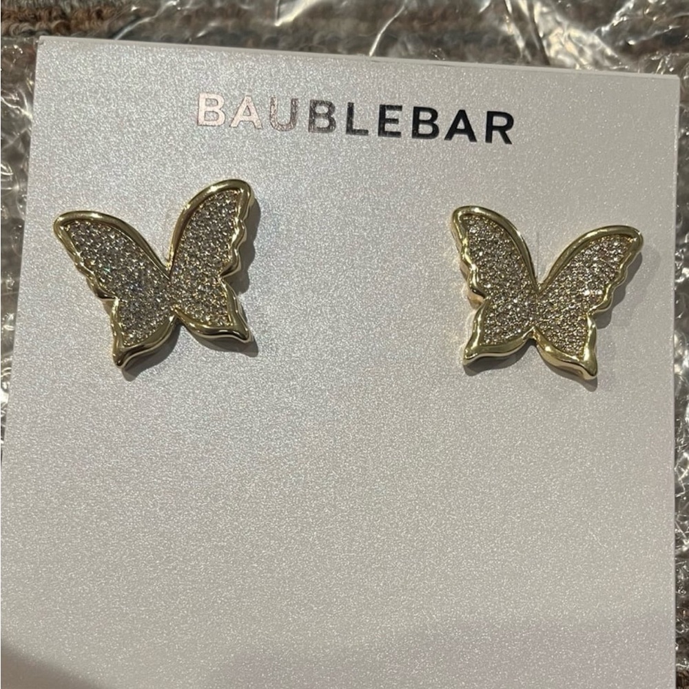 BaubleBar Gold Butterfly Earrings